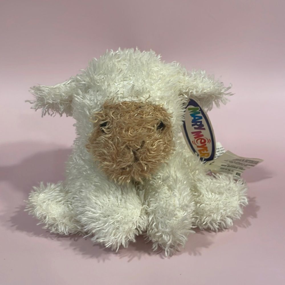 Adorable White and Brown Stuffed Animal Sheep